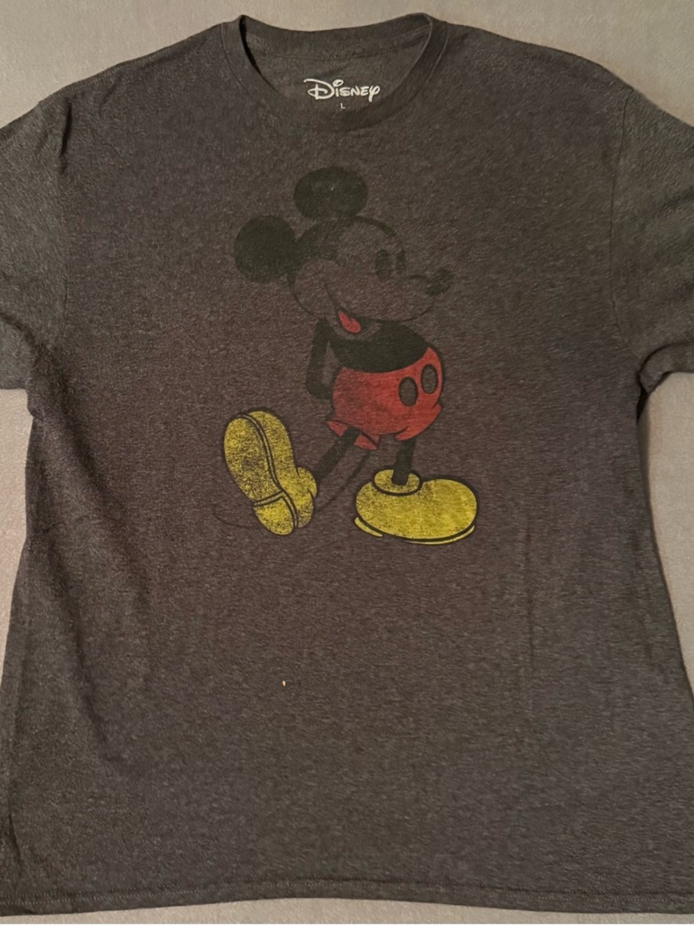 Disney Gray Short Sleeve Tee with Mickey Graphic